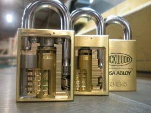 A lock containing ball bearings