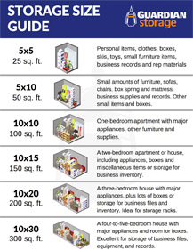 Storage Size Guide